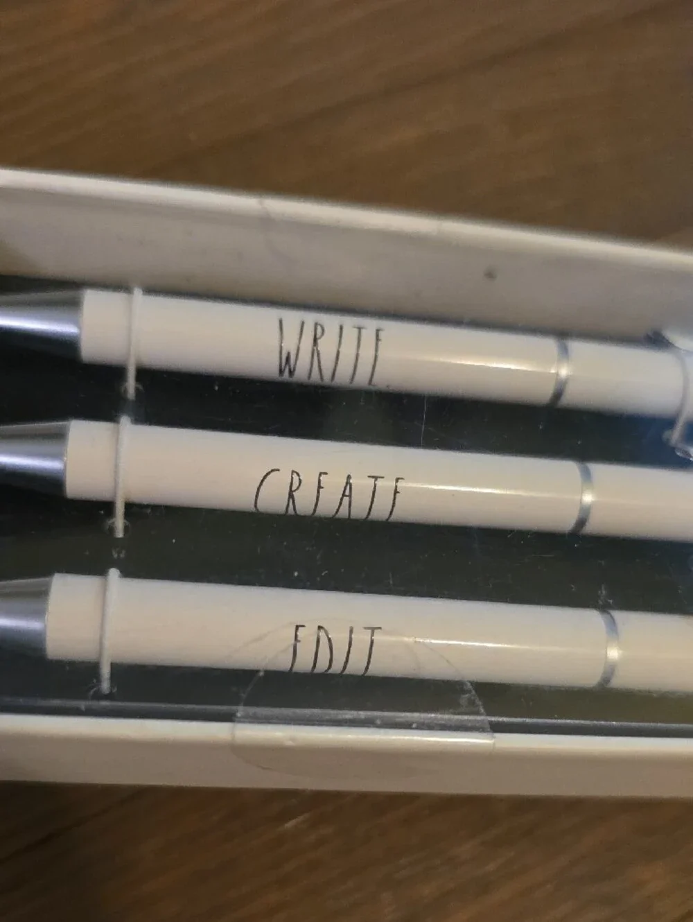 Rae Dunn White and Silver Pen Set - Trio Pack 